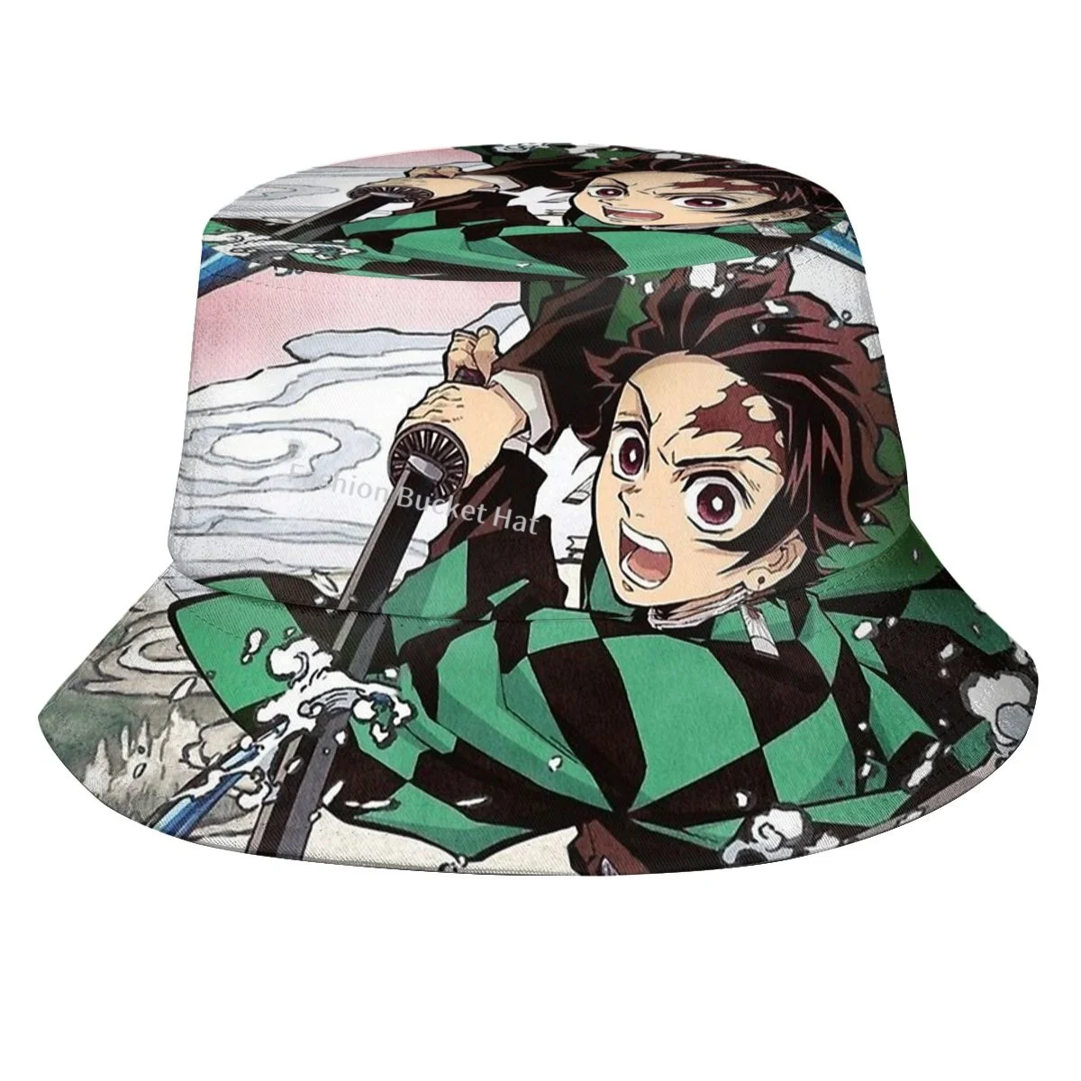 

Demon Slayer Anime Bucket Hat Spring DS Printed Caps Travel Camping Windproof Fisherman Foldable Hats Boys Girls Punk Cap