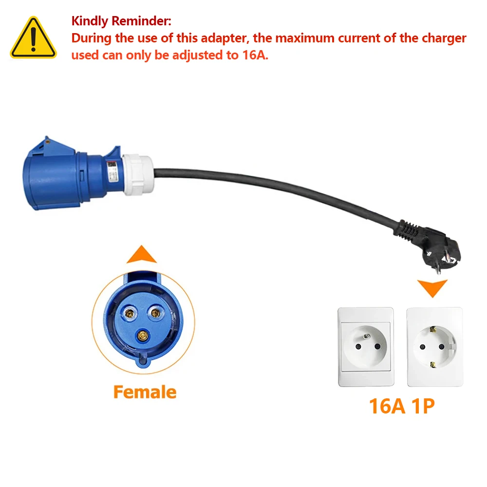 

Зарядное устройство для электромобилей Schuko, вилка для розетки CEE, удлинитель кабеля, розетка, 3 контакта, адаптер для розетки, соединение с 32 А, 1 фаза, 7 кВт, портативное зарядное устройство