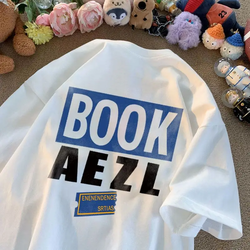 

Футболка Мужская/женская с принтом букв, свободная, с коротким рукавом