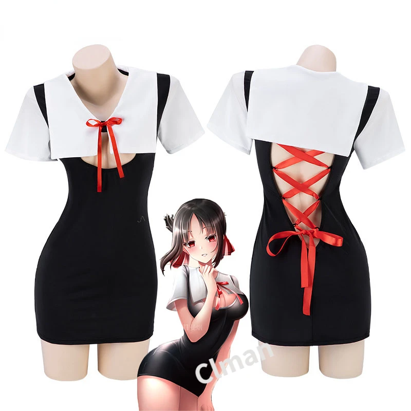 

Cosplay Sexy Women Uniform Bodysuit Square Collar Student Strappy Hip Dresses Suit Ladies Underwear Jumpsuits Set 2023