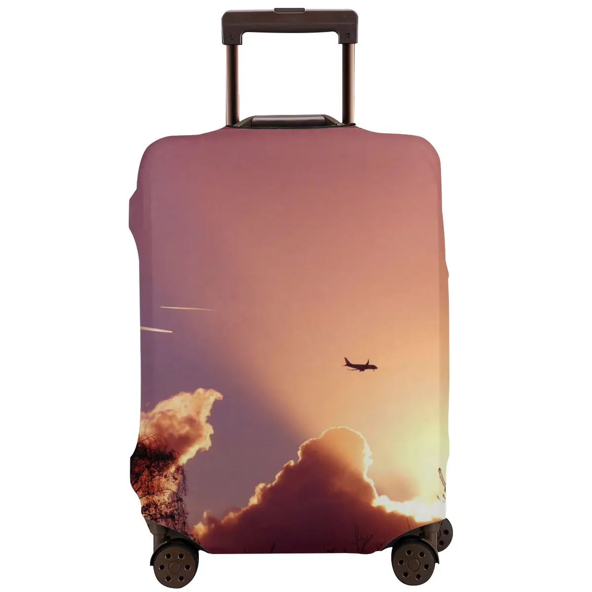 

Sky Sunset Aircraft Luggage Protective Case Travel Thicken Dust Case Washable Luggage Protective Cover Polyester Baggage