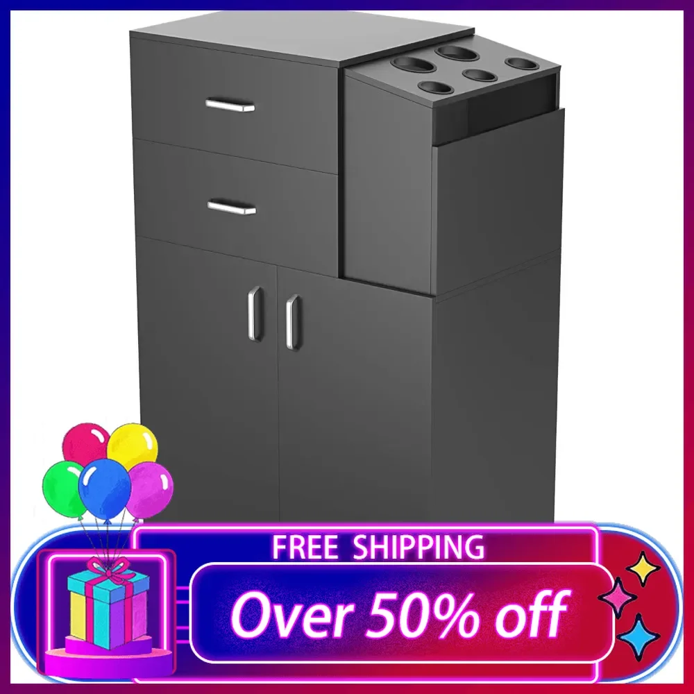 Тележка для салона с колесами 2-ящная тележка на колесиках 5 держателями фена и 1