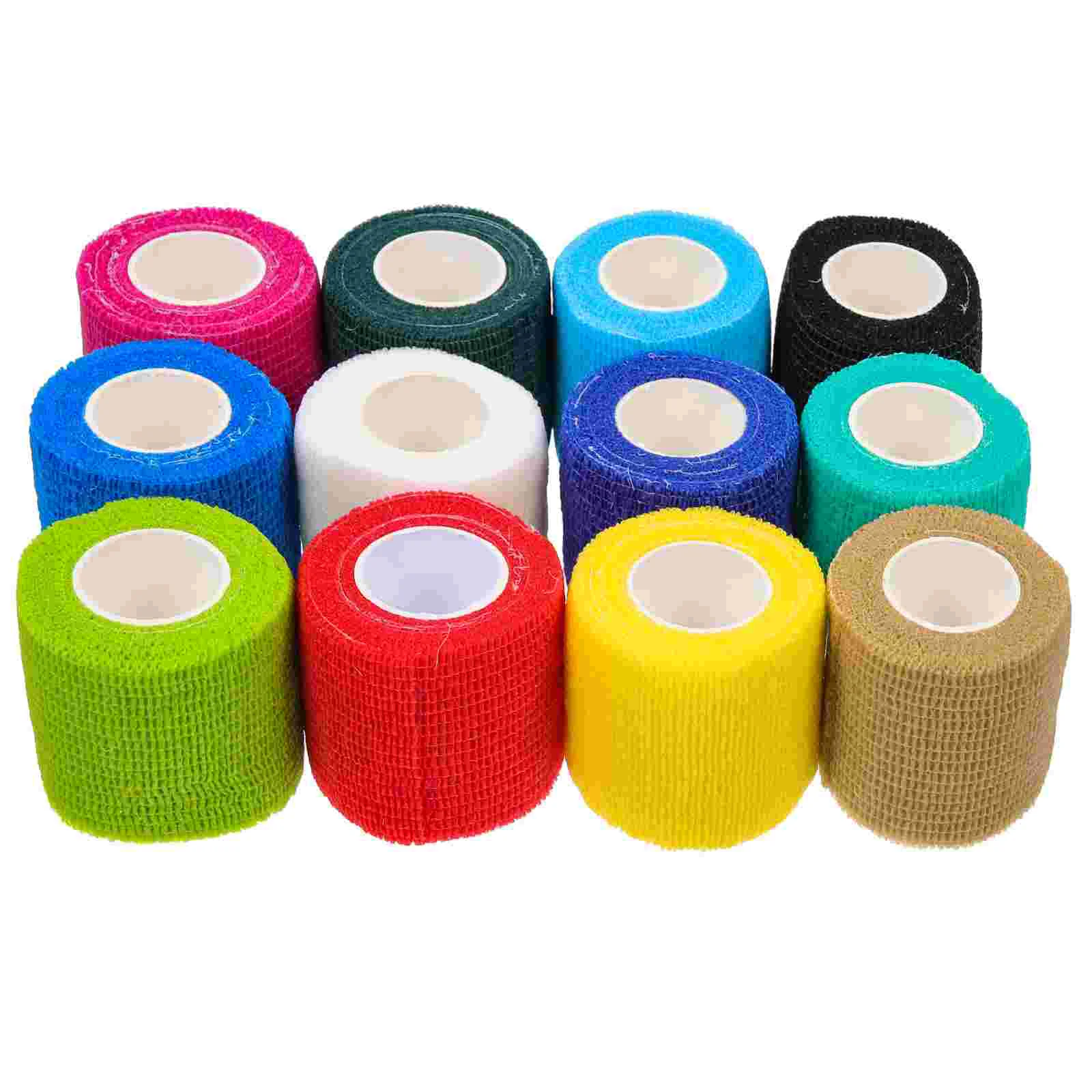 

12 Rolls Self-adhesive Tape Sports Wristbands Vet Wrap Horse Non-woven Fabric Tapes Wraps Home Used