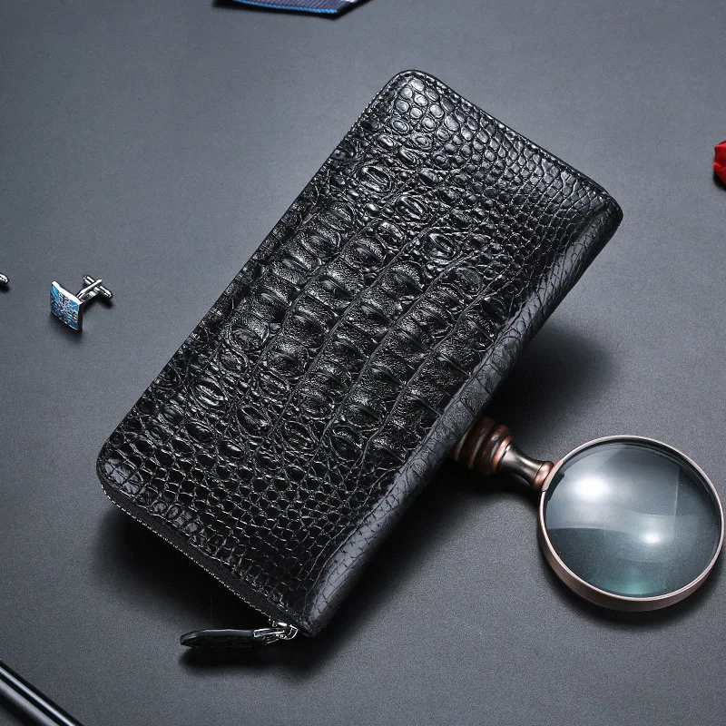 

2022 New Designer Luxury Crocodile Skin Men Wallets Business Genuine Leather Man Clutch Bag High Grade Lage Capacity Wallet 45