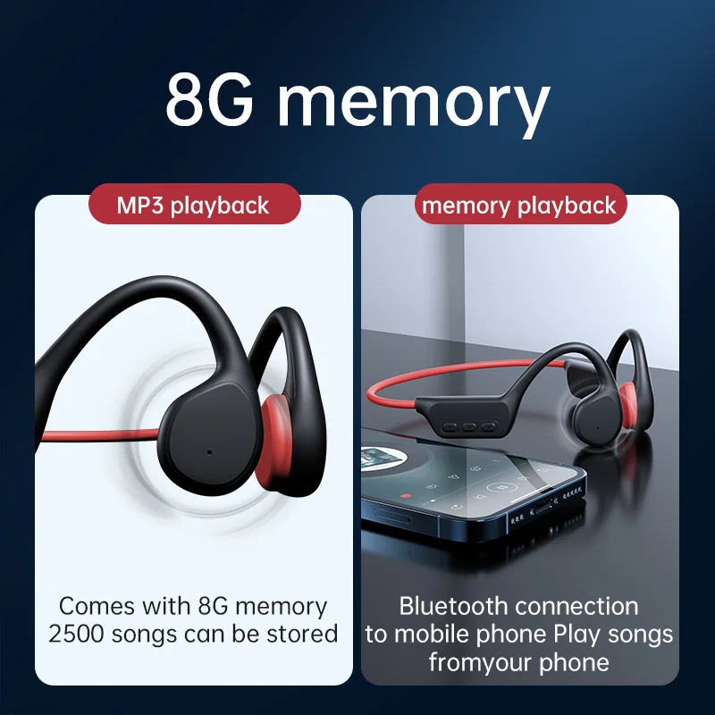 Беспроводные Bluetooth-наушники TWS IPX8 с костной проводимостью водонепроницаемые