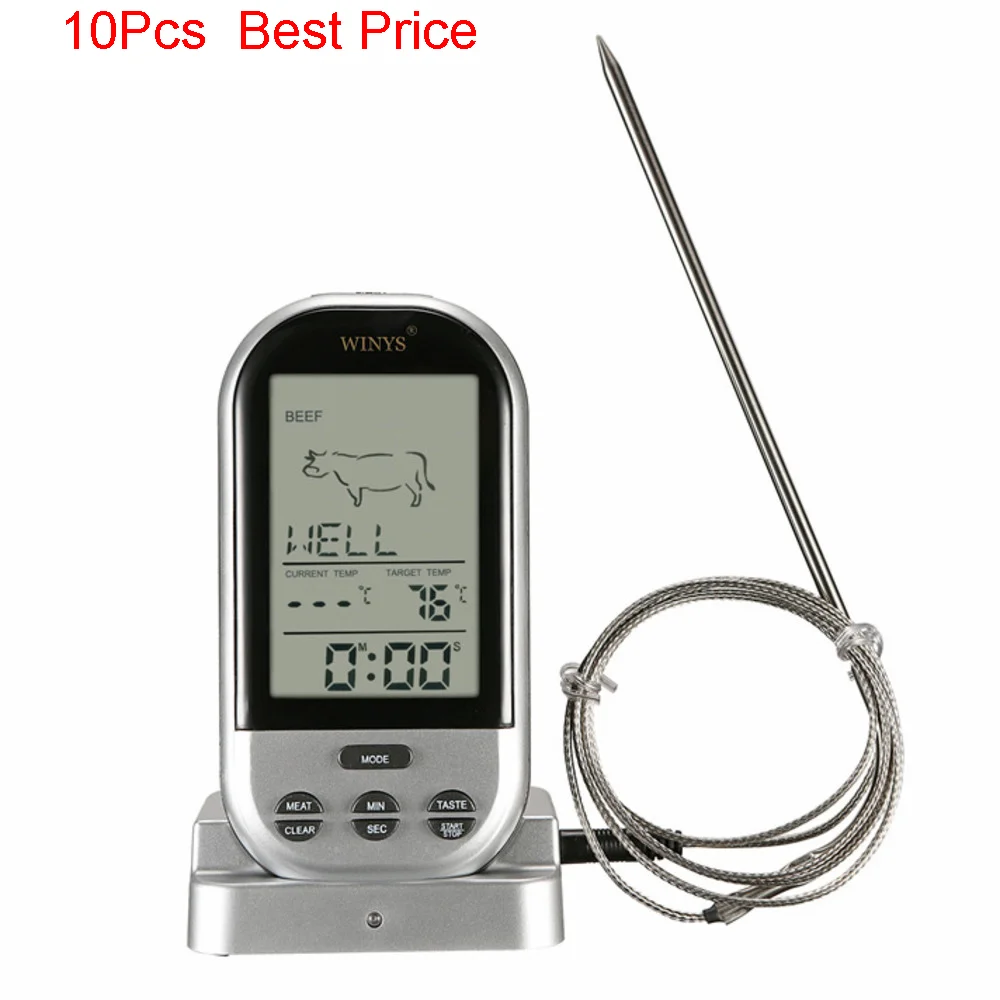 

10Pcs/lot Ys104 Wireless Bbq Oven Thermometer Electronic Digital Display Kitchen Food Thermometer