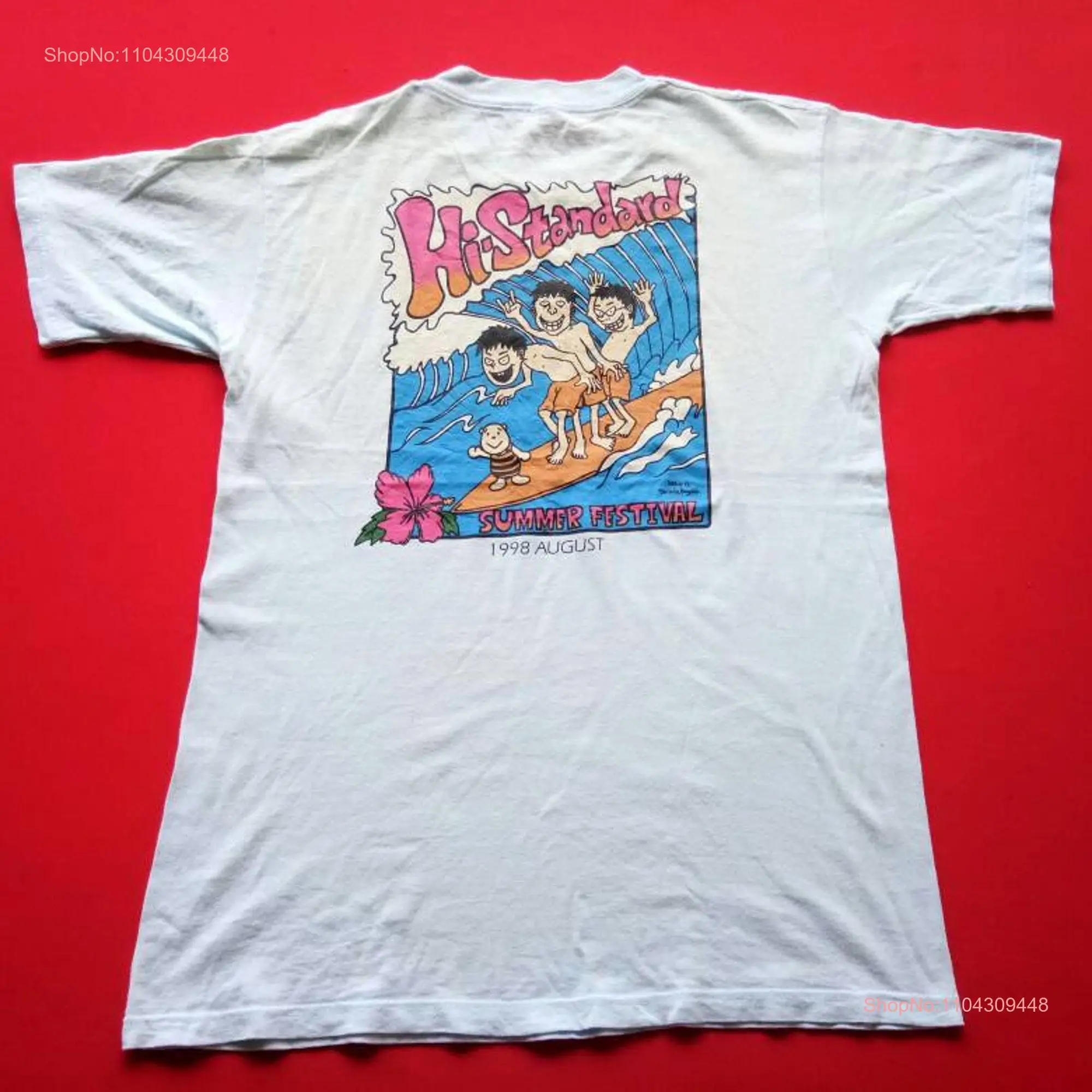 Винтажная мужская футболка среднего размера в Японии 90-х годов с музыкальным