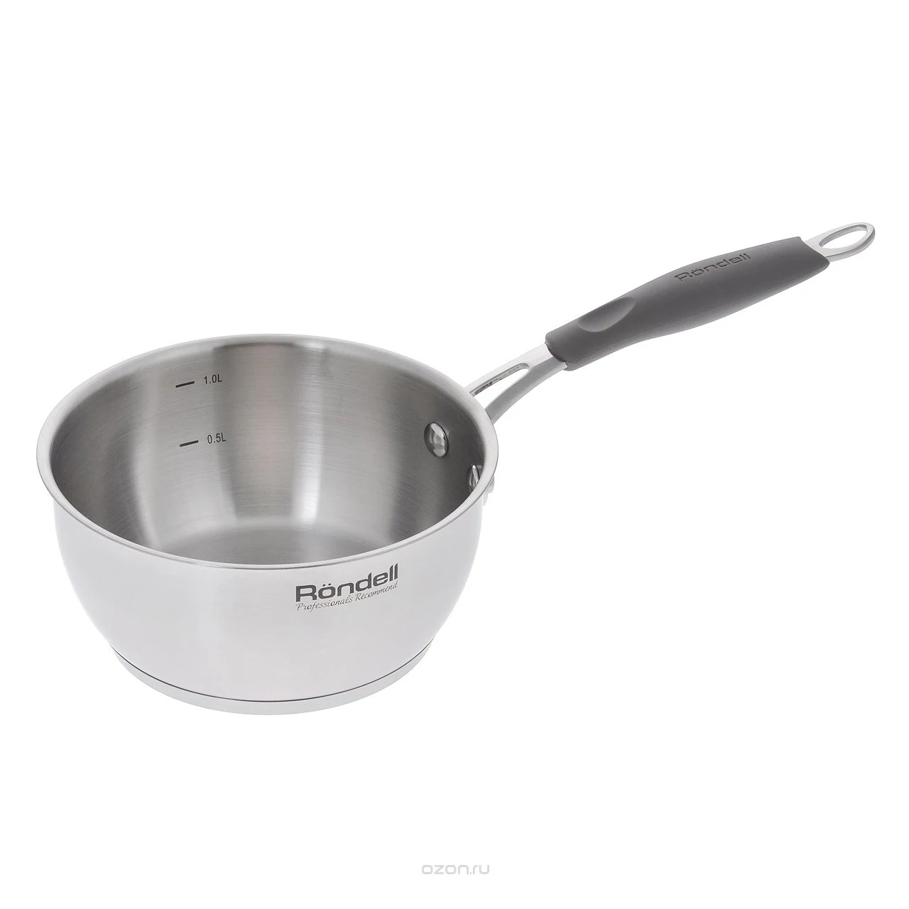 Ковш с крышкой Rondell Balance RDS-752 (Диаметр 16 см объем 1.4 л нержавеющая сталь внутренние