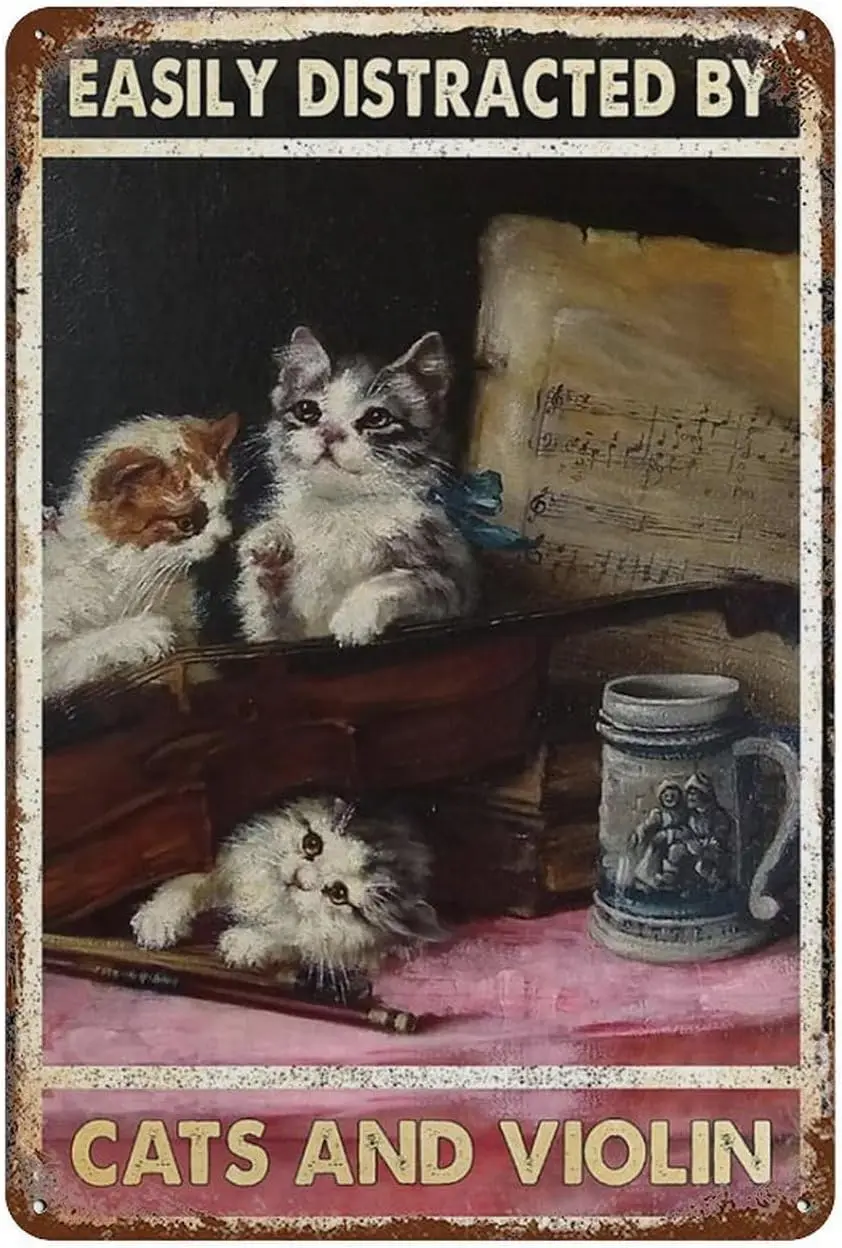 Metl Sgn Cts nd Voln Dstrcted Pt Dvhh Dqh Sgns Vntge Tn Retro lumnum для Ktchen Home Office Br Cfe Decor 8X12 nches