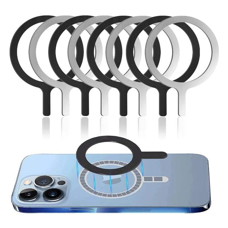 

5-1 шт. кольцо на клейкой основе для беспроводной зарядки Magsafe для IPhone 14 13 12 Pro Max, магнитное Беспроводное зарядное устройство, металлическая пл...