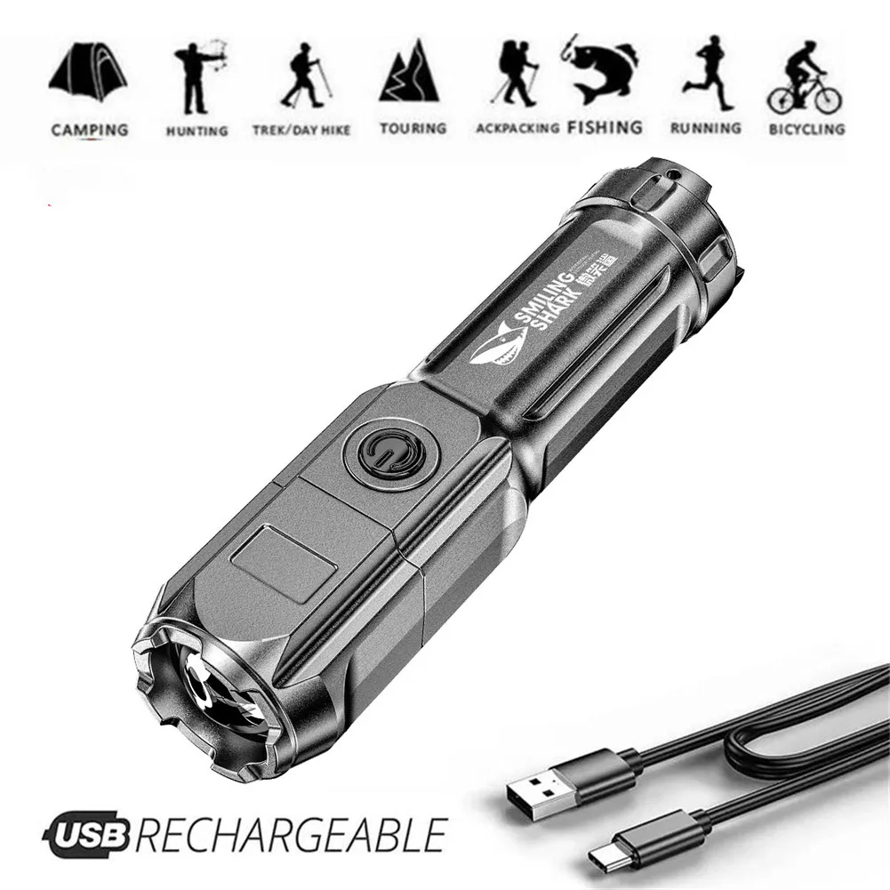 

USB Rechargeable Work Searchlight Xhp70 Most Powerful LED Flashlight Zoomable Outdoor Camping Torch Night Fishing Lantern Tool