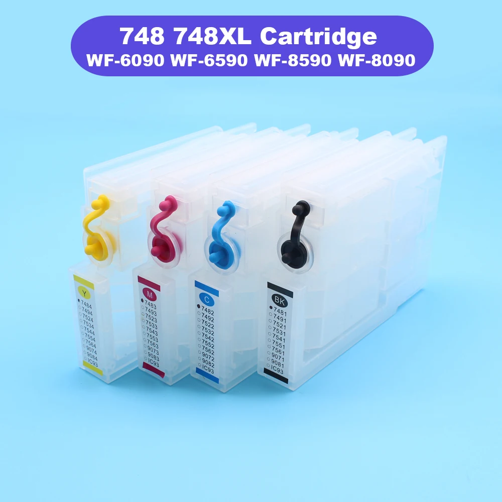 

For Epson 748 748XL Refill Ink Cartridge with Chip for Epson Workforce Pro WF-6530 WF-6590 WF-8090 WF-8590 WF-6090 Printer