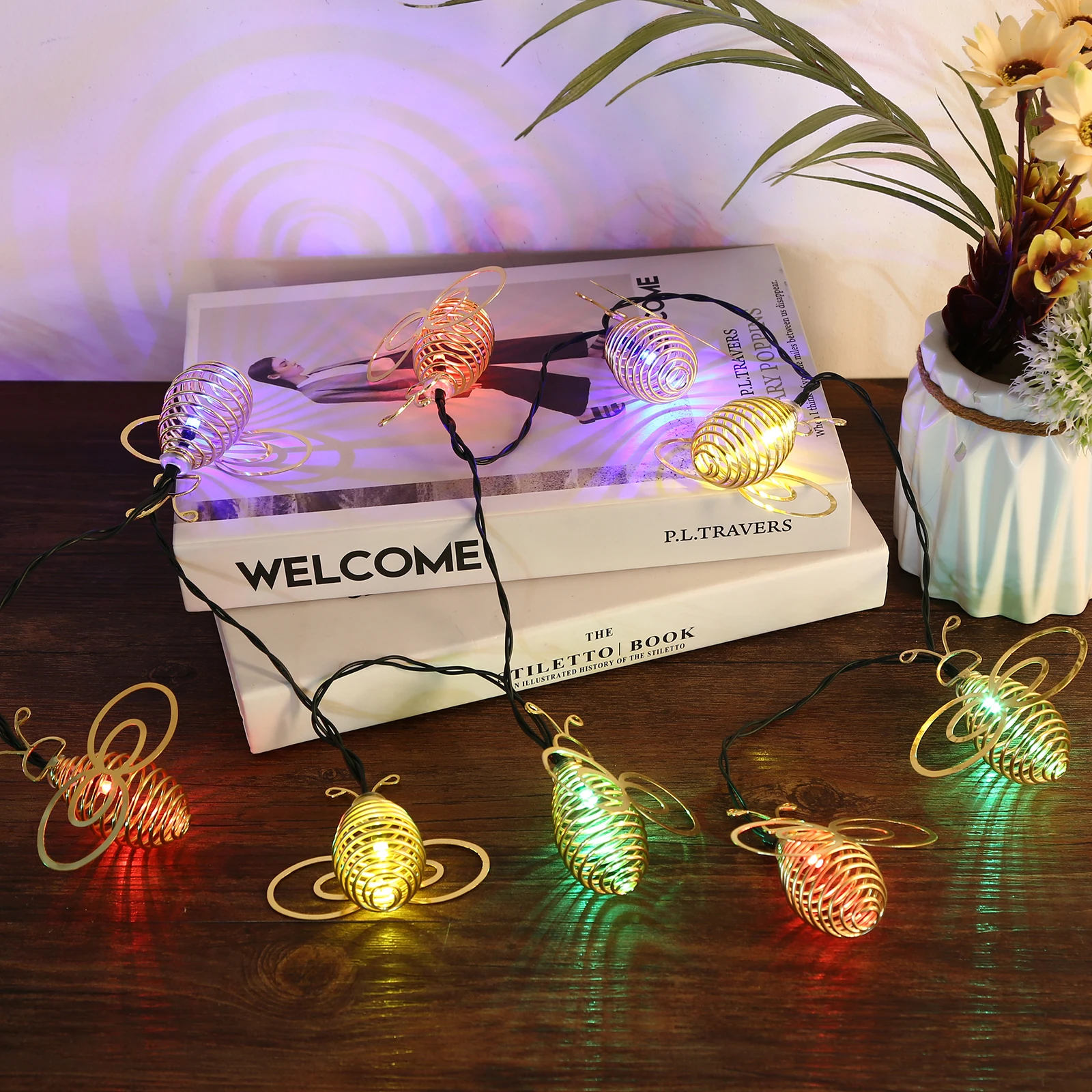

LED Solar String Light Waterproof Iron Bee Decorative Light Lamp Landscape Outdoor Garden Lawn Decor Street Ornaments