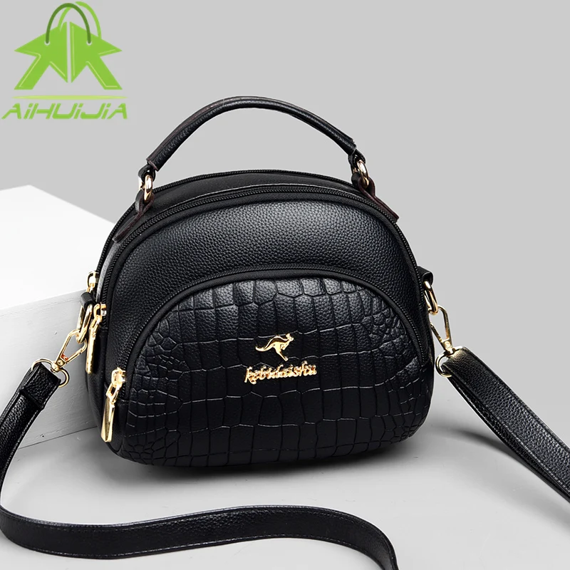 

Luxury Stone Grain Pu Leather Messenger Bag for Women Wild Shoulder Crossbody Bags 2022 The New Women Casual Handbag and Purse