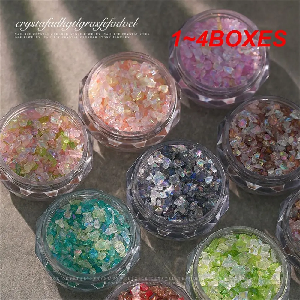 1 ~ 4 КОРОБКИ украшения для ногтей уникальный опыт красивый маникюр дома Радужные