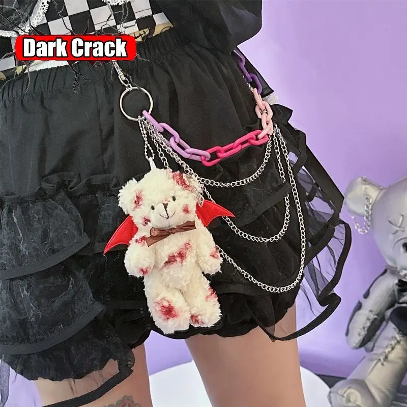 Women's Harajuku Lolita  Bear  JK Spring Spice Girls Skirt Circle  Chain Thin Waist  Y2K Metal Punk Gothic Style Belt