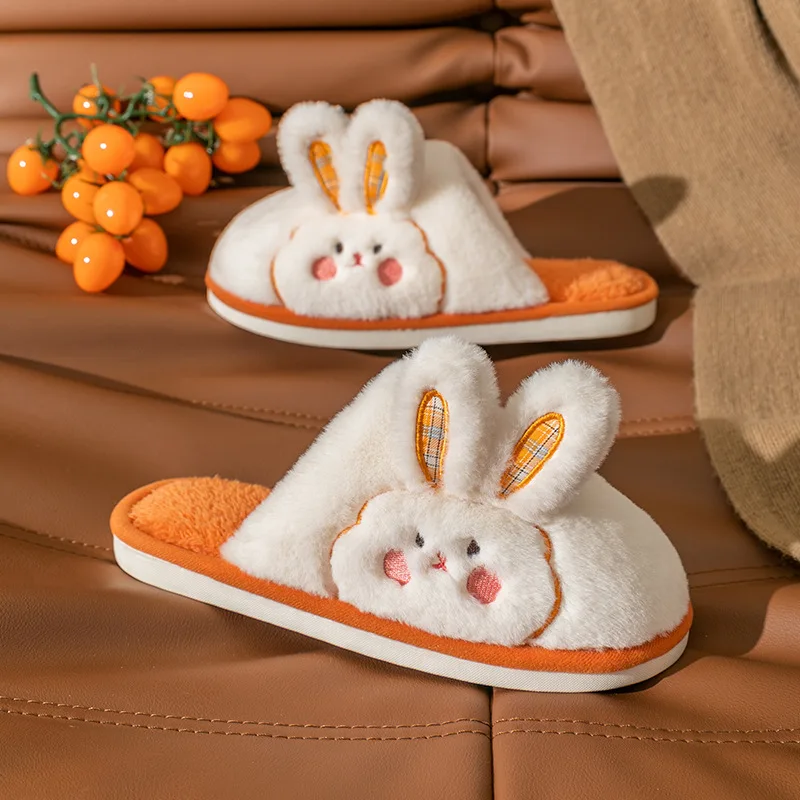 Lovely Bunny Plush Slippers for Women Kawaii Fluffy Winter Warm Women Slippers Indoor Cute Winter Plush Comfortable Slippers