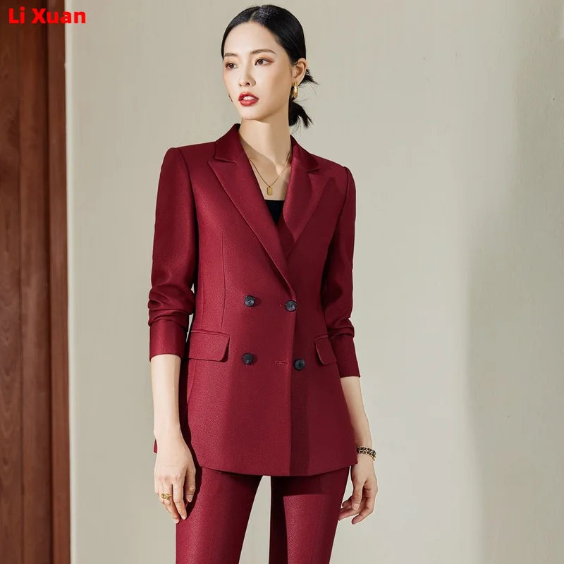 High Quality Autumn Winter Formal Ladies Blazer Women Business Suits with Sets Work Wear Office Uniform 4XL Size Pants Jacket