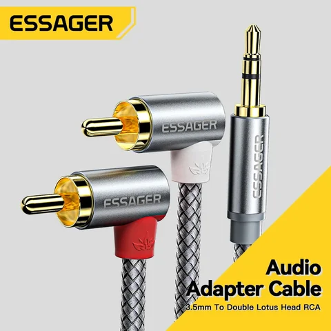 ESSAGER Кабель AUX 3.5 мм на 2RCA