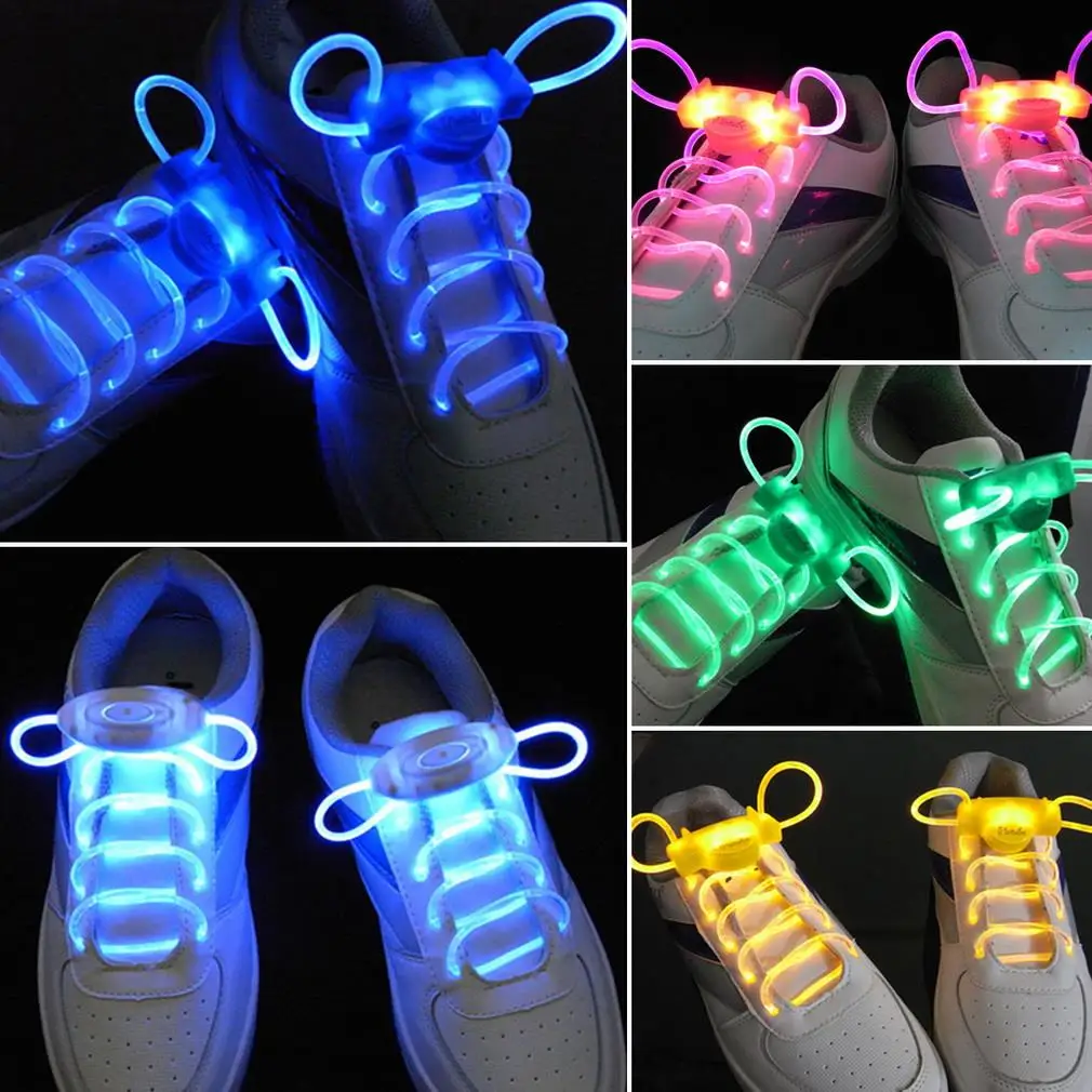 

1 Pair LED Sport Shoe Laces Flash Light Glow Stick Strap Shoelaces Disco Party Club Flat Shoelaces hot selling Tie shoe Flashing