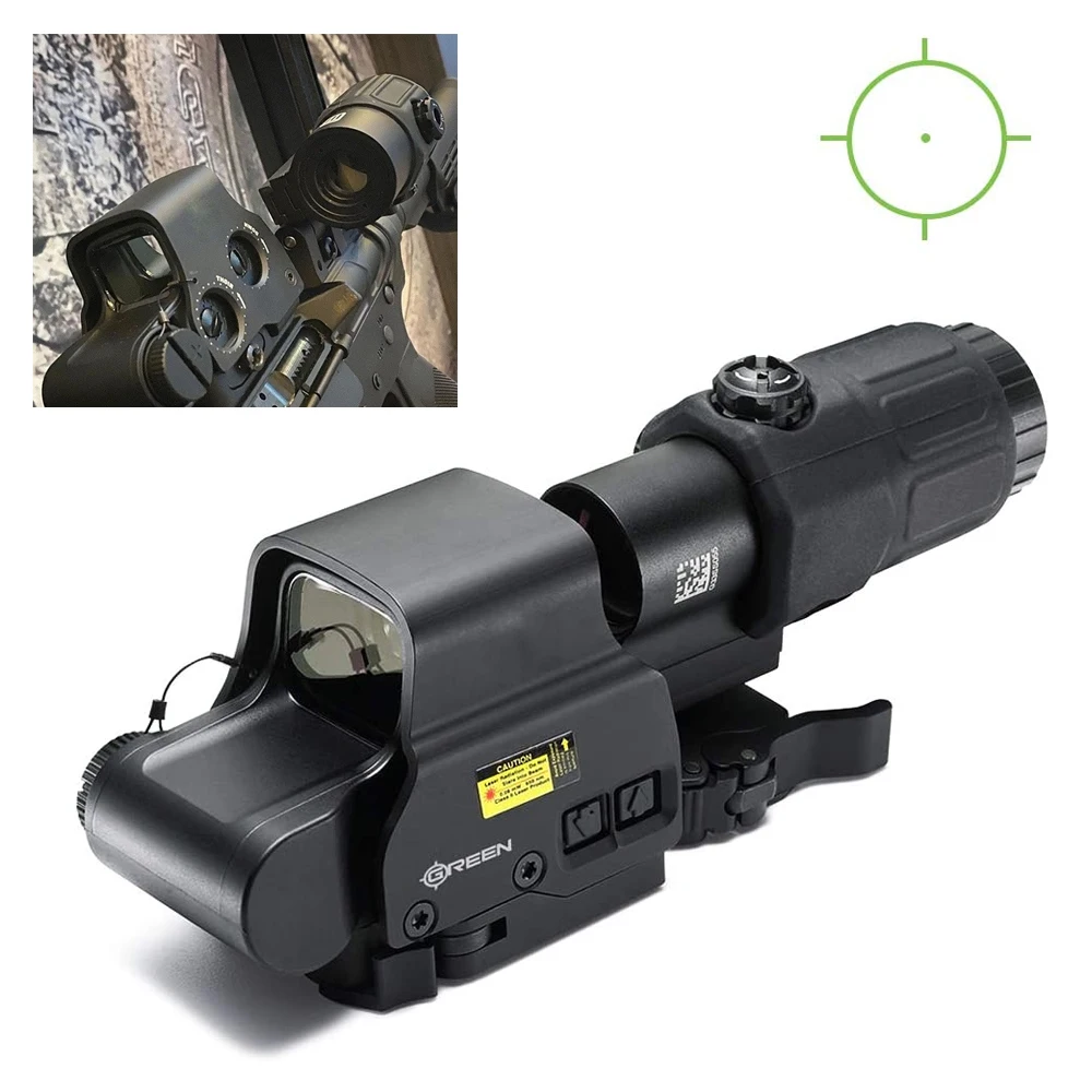 Tactical 558 Red Dot Sight 3X Magnifier Holographic Scope Hunting Reflex Sights For 20mm Weaver Rail Mount Airsoft Riflescope