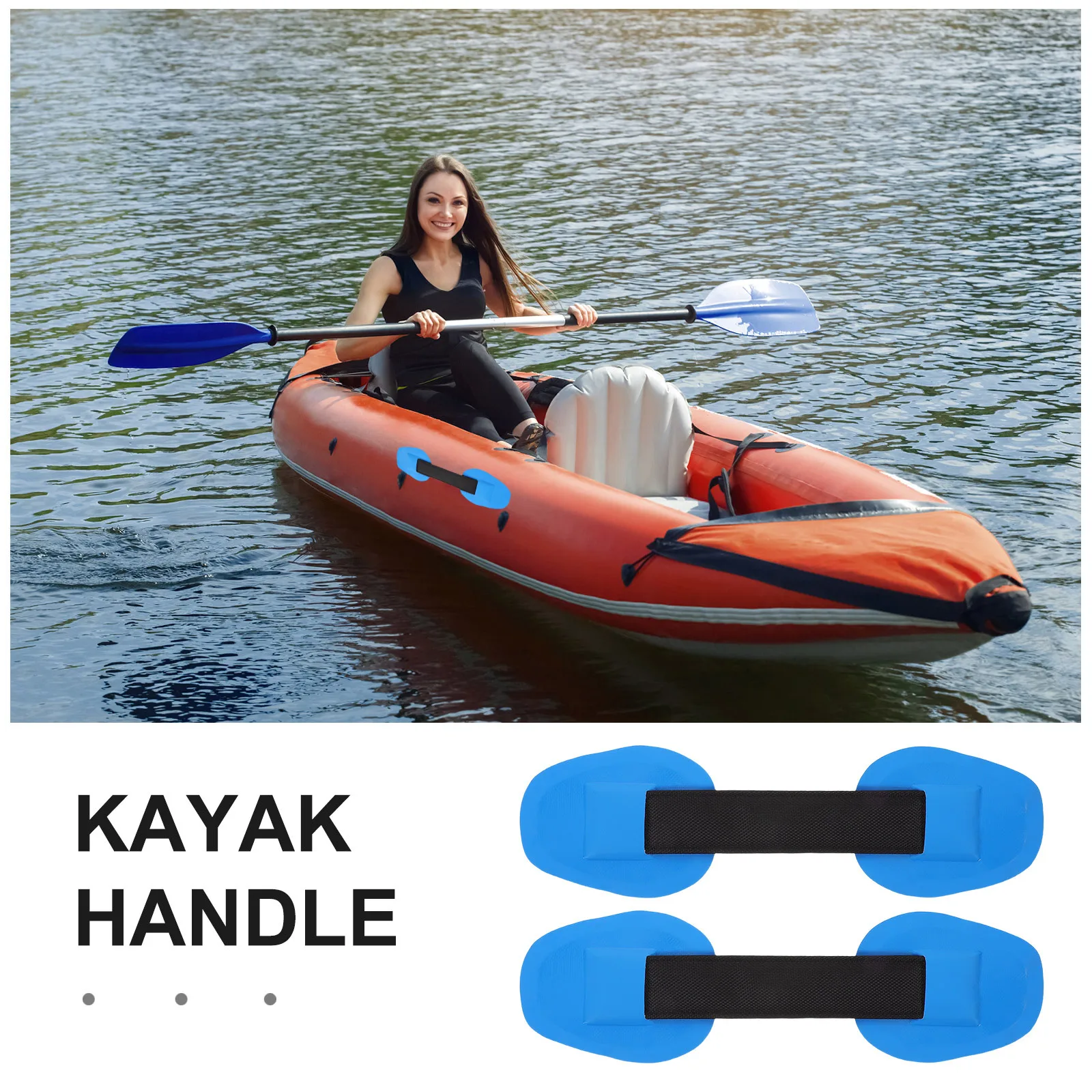 Фото 2 шт. сменные ручки для каяка, ремень из ПВХ, нашивки, боковое крепление, ручка для надувной доски для весла, лодки, каноэ, плота, океанского каяка №4