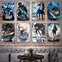solo leveling manga jin woo anime poster vintage tin sign metal sign decorative plaque for pub bar man cave club wall decoration