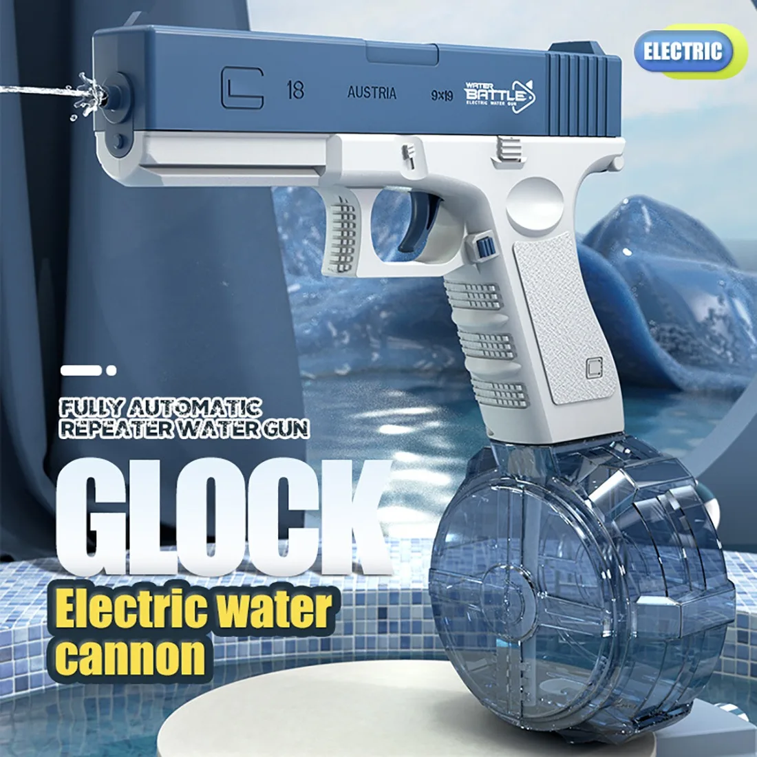

Electric Water Gun Automatic Glock Squirt Toy Guns Water Blaster for Swimming Pool Beach Games Outdoor Fighting For Kid Birthday