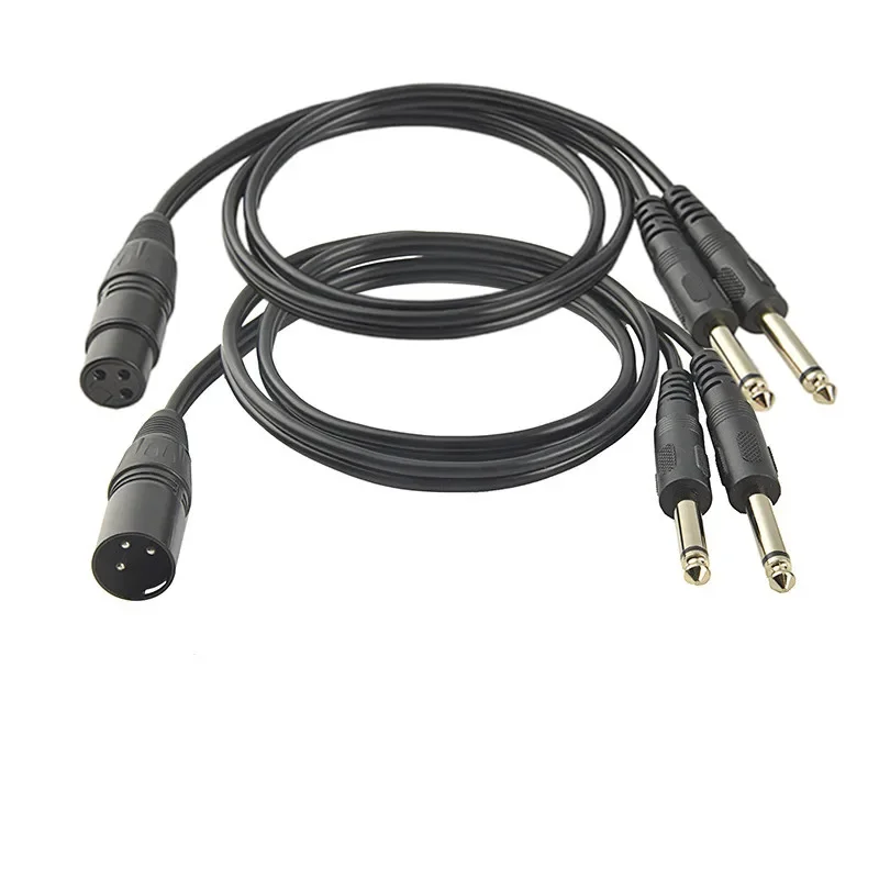 XLR 3pin кабель папа-двойной 6 35 мм разъем 3P мама-2x6 5 аудиоокабель для микрофонов