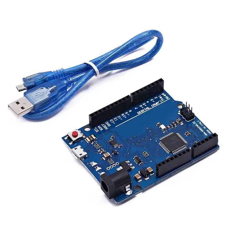 Фото Оригинальная макетная плата микроконтроллера Atmega32u4 с USB-кабелем, совместимая с стартовым комплектом Arduino DIY №2