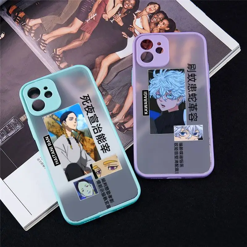 

Tokyo revengers Avengers Phone Case For iPhone 13 12 11 Mini Pro XR XS Max 7 8 Plus X Matte transparent blue Back Cover