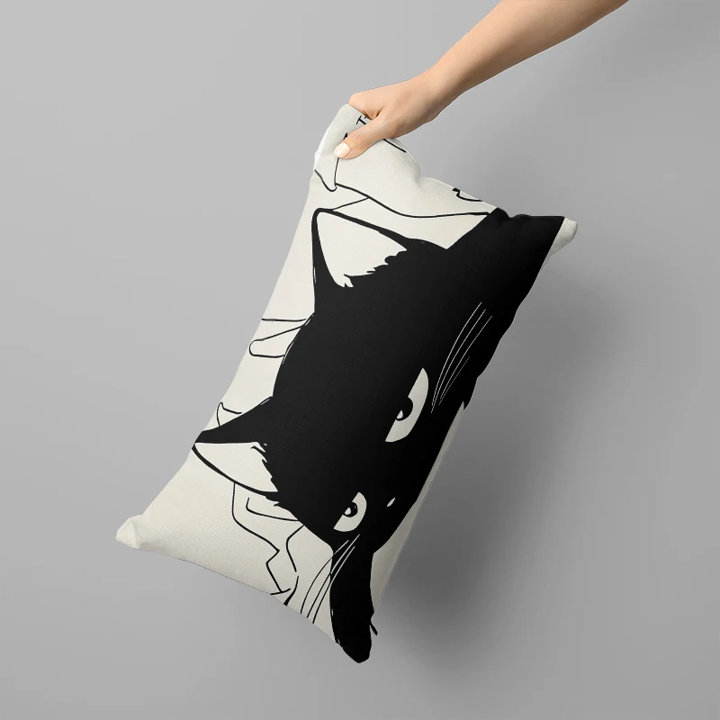 

Декоративная наволочка с котом, полиэстер велюр