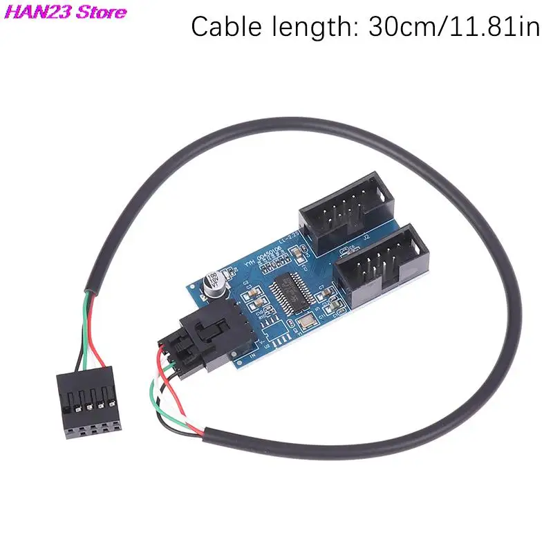 

1Pc 30cm USB 9 Pin Interface Header Motherboard Extension Splitter 1 To 2 Cable Desktop USB2.0 HUB Connectors Adapter Port