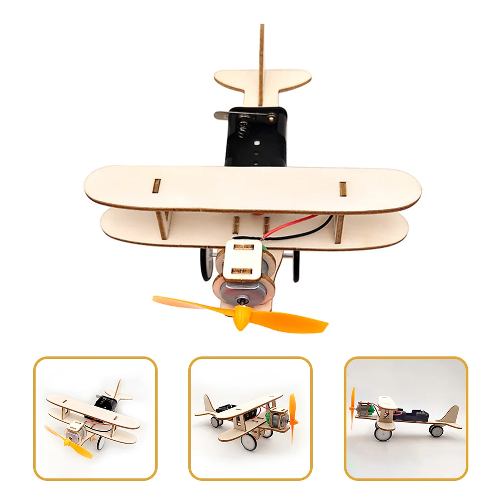 

Airplane Model Assembly Wood Handicraft DIY Wooden Manual Educational Toy Assemble Kit Student