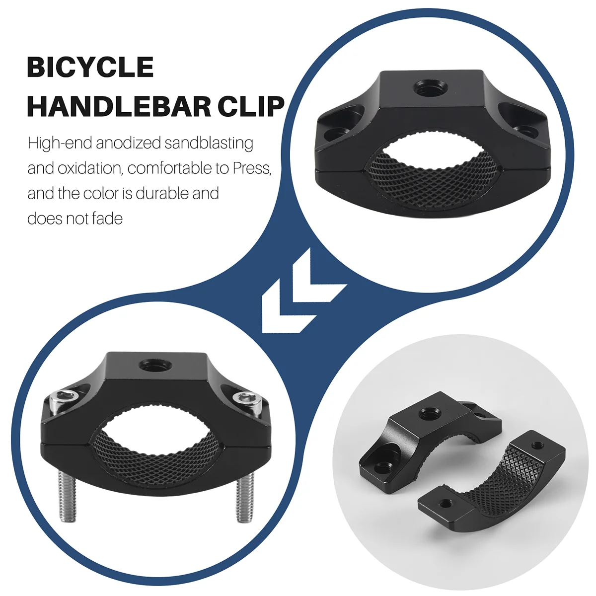 360 Degree Bicycle Motorcycle Handlebar Clip Mount Pipe Clamp Bracket for GOPRO 9 / 8 Insta360 ONE X Action Camera