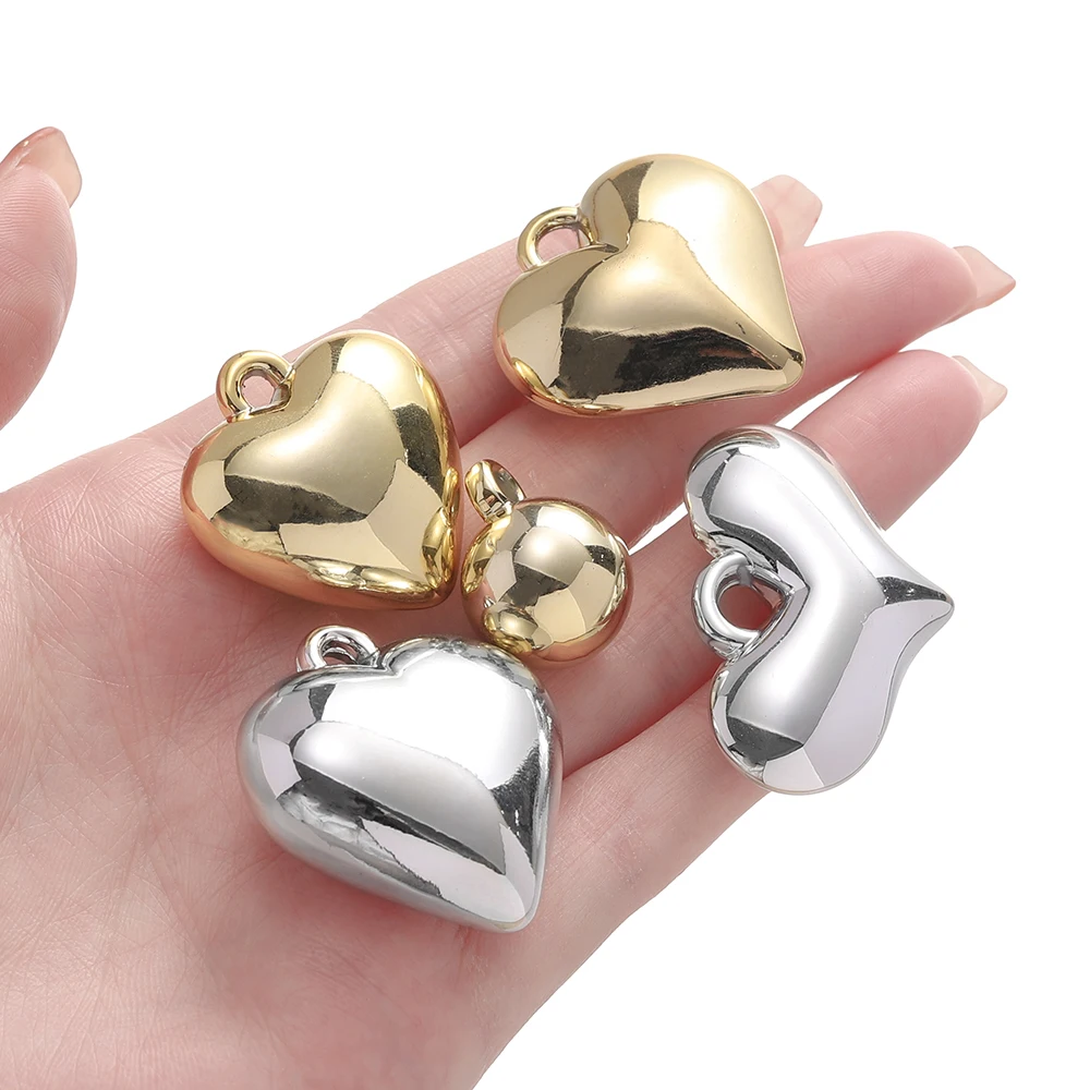 2 шт./лот CCB большие подвески в форме сердца для DIY серьги ожерелье браслет