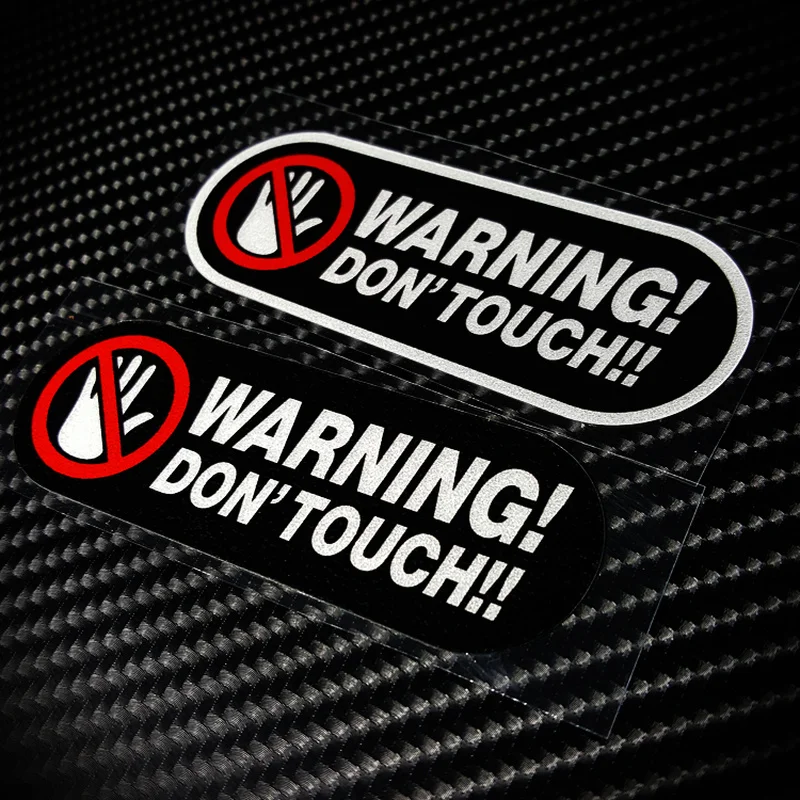 

Виниловые наклейки S098 для автомобиля, мотоцикла, Внешнее украшение, не прикасайтесь, светоотражающие предупредительные знаки, мотоциклетн...