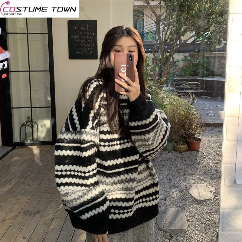 Mid-length Sweater Spring and Autumn 2023 New Korean Version Age Reduction Fashion Loose Lazy Style Women's Top