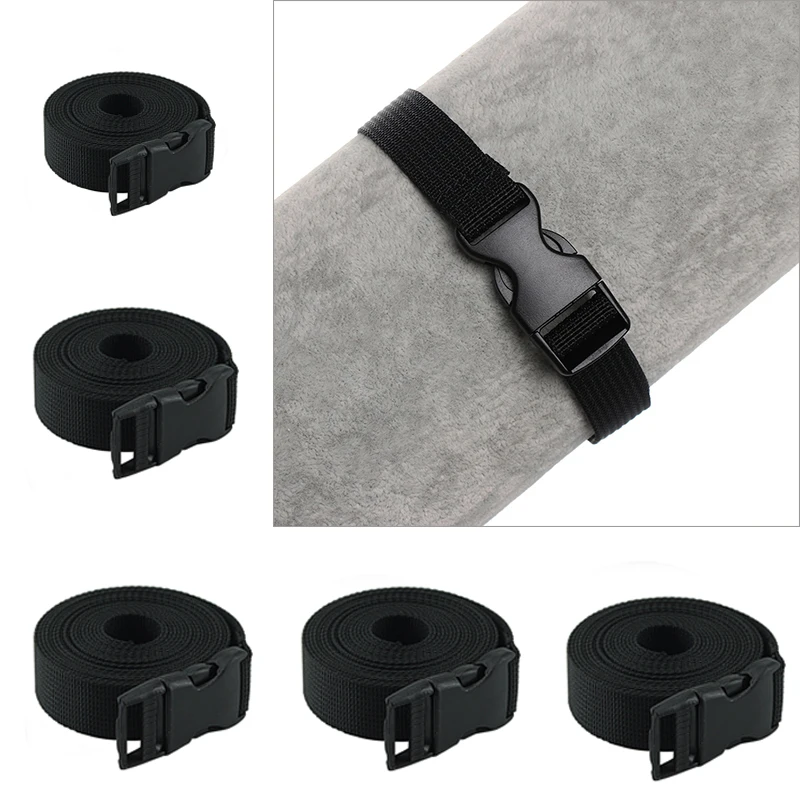 

0.5-3M Black Durable Nylon Travel Tied Cargo Tie Down Luggage Lash Belt Strap With Cam Buckle Travel Kits Outdoor Camping Tool