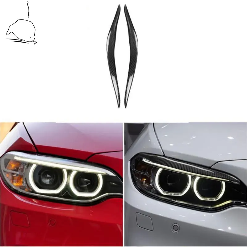 

For BMW 2 Series F22 M235i M2 All Model 2014-2018 Carbon Fiber Sticker Headlight Eyebrows Eyelid Trim Eye Lid Cover Trim Decor
