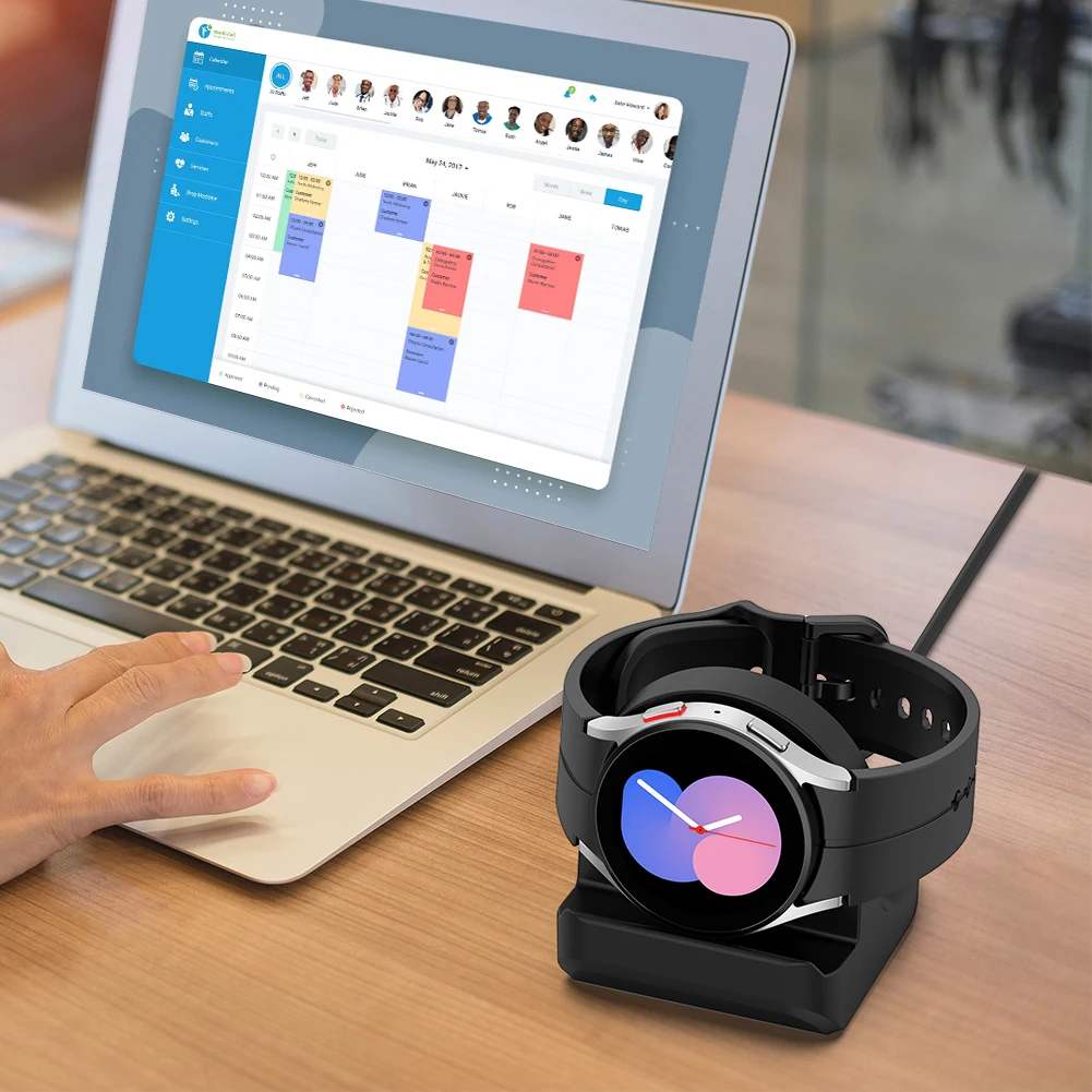 

Силиконовая подставка для зарядного устройства для Samsung Galaxy Watch 5/5Pro, противоскользящая универсальная зарядная подставка, док-станция для ка...