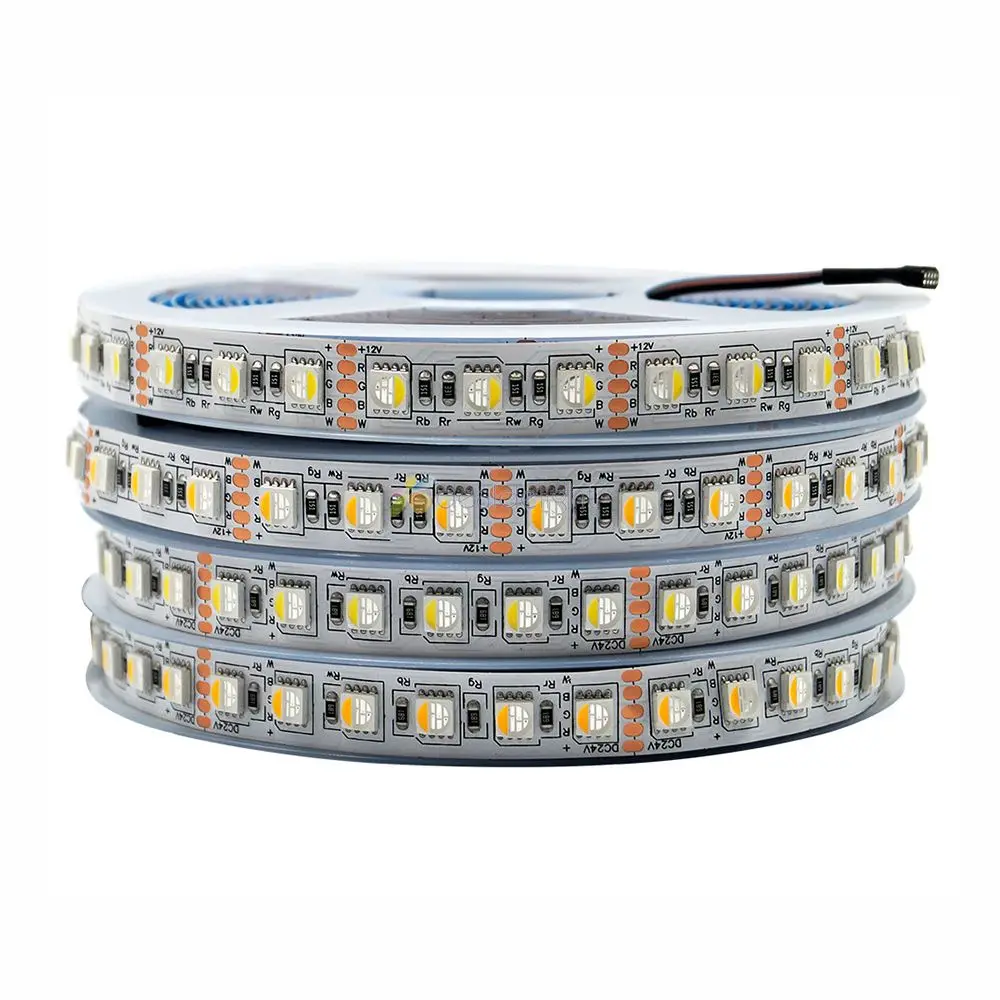 

5050 RGBW LED Strip 4 Color in 1 Chip DC12V/24v 60 84 96 Leds/m Flexible Light RGB+White / RGB+Warm White IP20/IP65/IP67 5m/lot