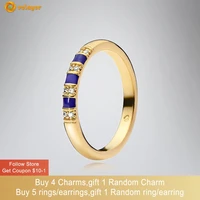 volayer 925 sterling silver ring blue stripes zircon rings 925 silver women rings ngagement rings women jewelry making