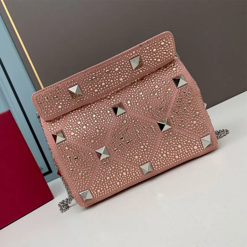 2023 Mini New Style Ladies Bag High Quality Crystal Small Square Bag Womens Chain Handbag Fashion Double Shoulder Crossbody Bags
