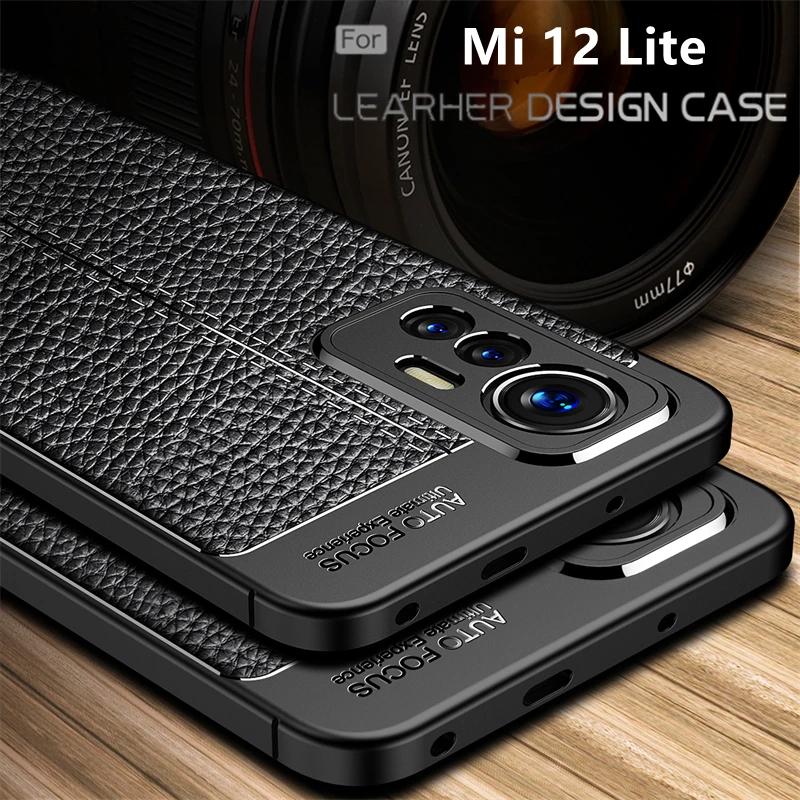 

For Mi 12 Lite Case Cover Xiaomi Mi 12 lite Pro 12X Capas Shockproof Bumper Back Soft TPU Leather For Fundas Mi 12 Lite Cover
