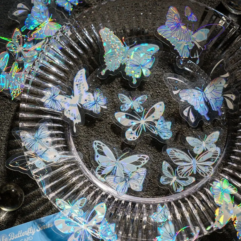 

DIY ремесла стикер Фэнтези Бабочка ручной работы эстетические ледяные кристаллы коллаж наклейки декоративные блестящие голографические лазерные Стикеры