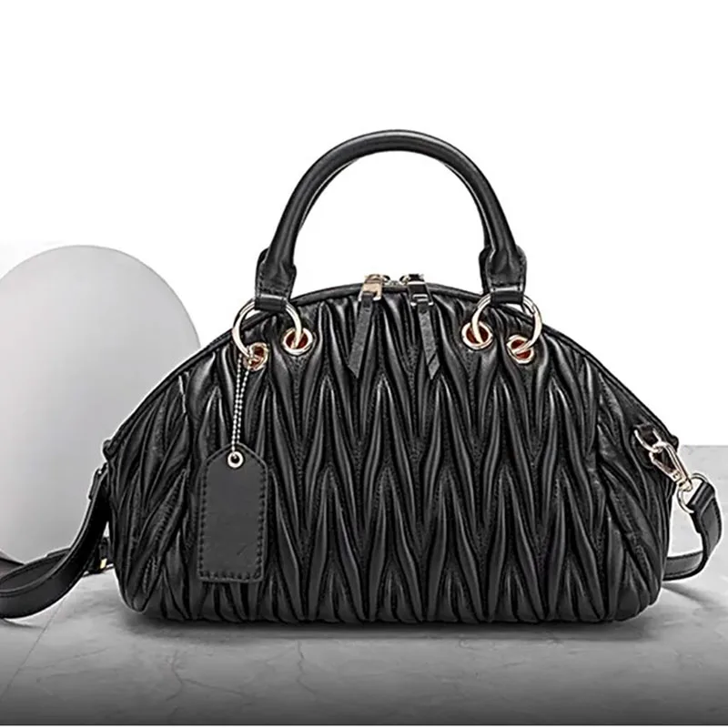 

Новинка 2022, модные кожаные женские сумки, высококачественные плиссированные сумки на одно плечо, роскошные сумки, универсальные сумки-месс...