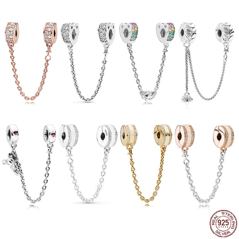 

925 sterling silver clouds safety chain DIY basic accessories suitable for original pandora bracelet ladies gifts