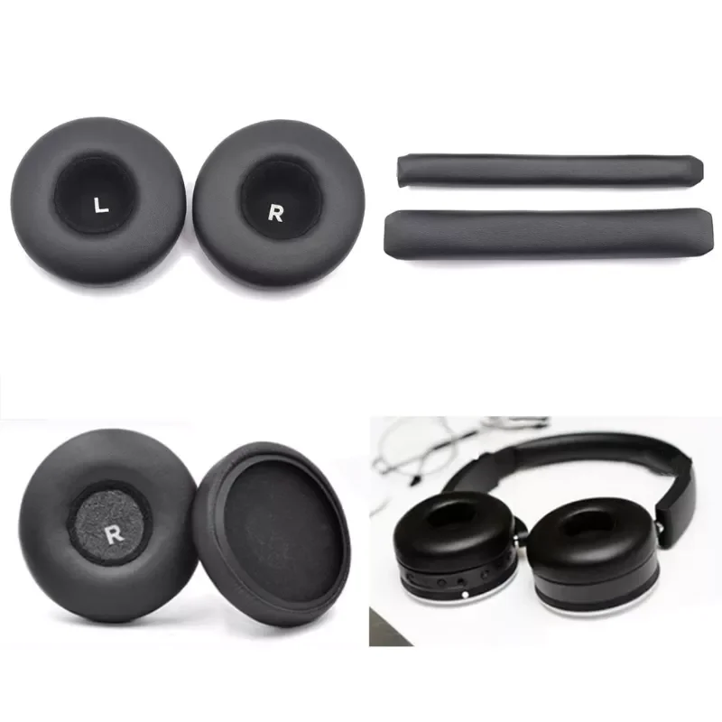 

Pair Replacement Leather Earpad Headband cushions Comfortable Ear Pad for AKG Y50 Y55 Y50BT Headsets