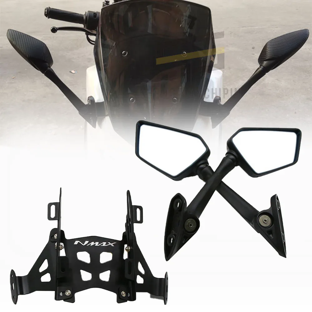 

FOR NEW Motorcycle Accessories Raised Windshield Rearview Mirror Forward Bracket For YAMAHA NMAX155 NMAX 155 nmax155 2020-2021